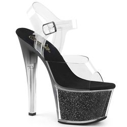 Black Glitter - Black Tinted Heel