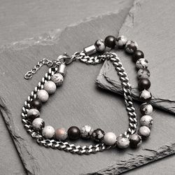 Choose your stone – Snowflake & Metal
