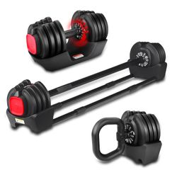 3in1 Adjustable Dumbbell Kettlebell Barbell Set 2 43lbs Elevate Your Home Workouts Fitness Avenue