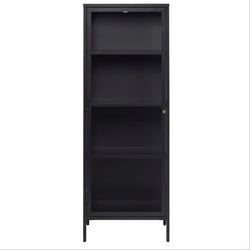Skåp 160 cm svart Glas