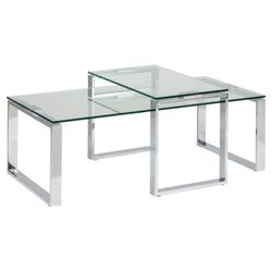Satsbord 45x115x69 cm Krom/Glas