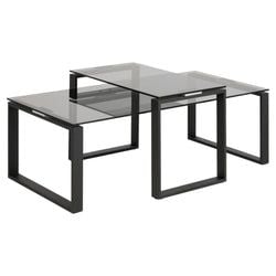 Satsbord 45x115x69 cm Svart/Glas