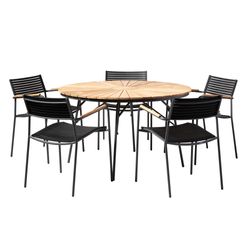 Matbord 130 cm + 5 stolar