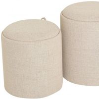Utförande – Maiko Sittpuff/Sidobord 2-pack Beige