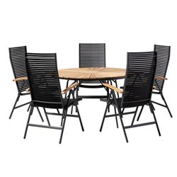 Matbord 130 cm + 5 stolar