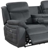Utförande –  Teddy 3-Sits Reclinersoffa Grått Microfibertyg