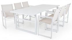 230x95 cm ink 6st Karmstolar Vit