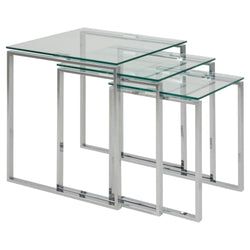 Utförande – Satsbord 55x50x50 cm Krom/Glas