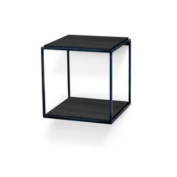 Vägghängt Sängbord 34x34 cm Svartbetsad ask