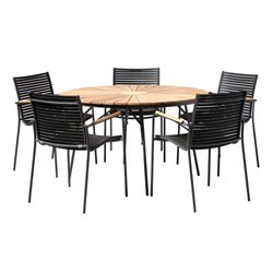 Matbord 130 cm + 5 stolar