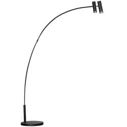 Golvlampa 2 Svart Matt