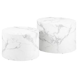 Rund 58x58 cm Vit Carrara