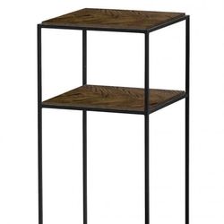 Sängbord 34x34 cm Svart/Brunbetsad Ek