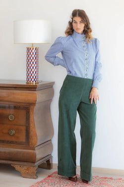 souffle pants – Pine green baby corduroy