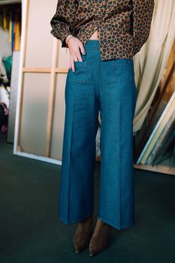 Olive pants – indigo jeans
