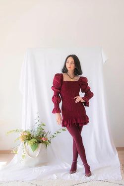 venetia dress – burgundy