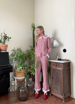 Skye PJ set – red gingham