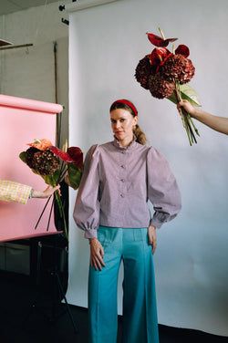Isabella shirt – burgundy gingham