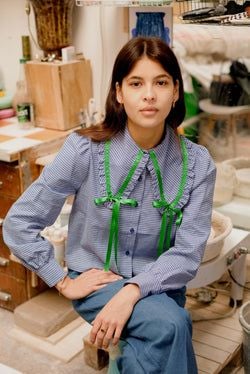 Le Bow Shirt – Royal blue