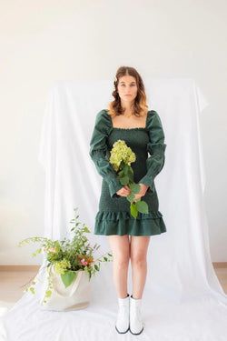 venetia dress – pine green