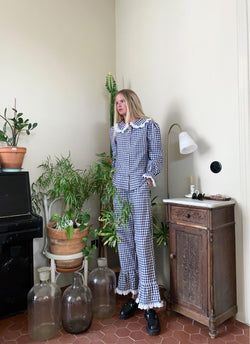 Skye PJ set – blue gingham