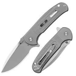 D2 Blade | Silver Titanium Handle