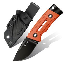 ROCK APEX SE Black Titanium Coating DC53 Fixed Blade orange G10