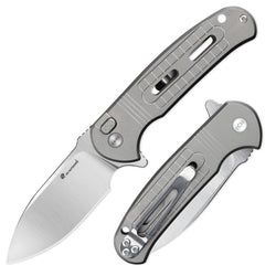 14C28N Blade | Silver Titanium Handle