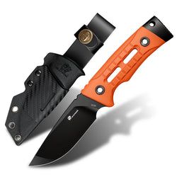 ROCK APEX SE Black Titanium Coating DC53 Fixed Blade orange G10