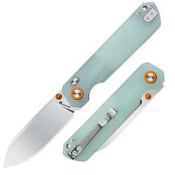 Style – 14C28N Silver Blade | Natural Green G10 Handle