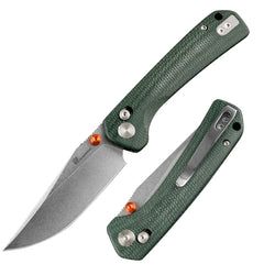 Style – 14C28N Blade | Green Micarta Handle