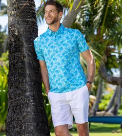 メンズウェア CLUBHAUS Apple Tree Gang 2nd Tour Polo Island Crew Men's Stretch Short Sleeve Polo Shirt: Pineapple