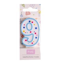 Variant – Number Candle - Large Blue Nine