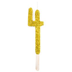 Variant – Number Candle - Gold Glitter Four