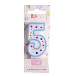 Variant – Number Candle - Large Blue Five