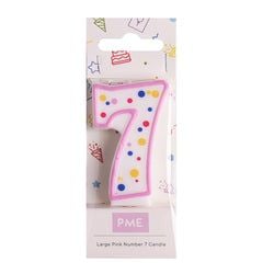 Variant – Number Candle - Large Pink Seven