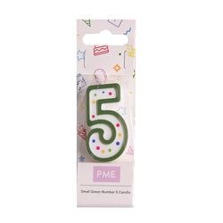 Variant – Number Candle - Small Green Five