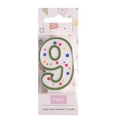 Variant – Number Candle - Large Green Nine