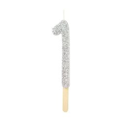Variant – Number Candle - Silver Glitter One