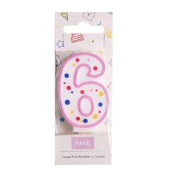 Variant – Number Candle - Large Pink Six