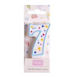 Variant – Number Candle - Large Blue Seven