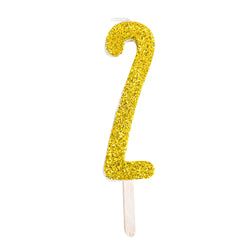 Variant – Number Candle - Gold Glitter Two