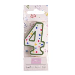 Variant – Number Candle - Large Green Four