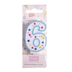 Variant – Number Candle - Large Blue Six