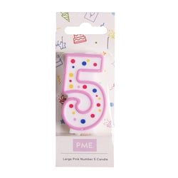 Variant – Number Candle - Large Pink Five