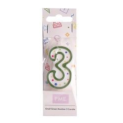 Variant – Number Candle - Small Green Three