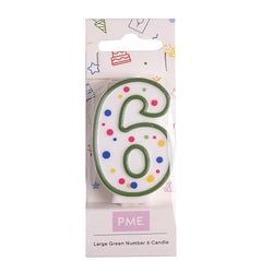 Variant – Number Candle - Large Green Six