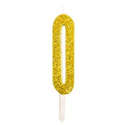 Variant – Number Candle - Gold Glitter Zero