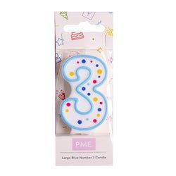 Variant – Number Candle - Large Blue Three