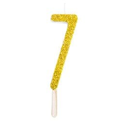 Variant – Number Candle - Gold Glitter Seven